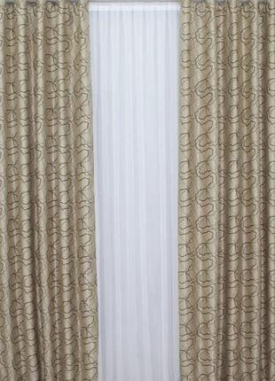 Тканина для штор блекаут. колір золотистий з коричневим4 фото