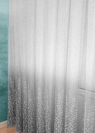 Тюль грек сітка, колір білий з візерунком