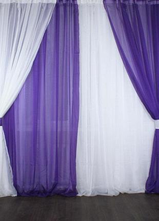 Комплект из шифона "інь янь" колір фіолетовий +шампань 010дк