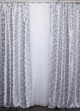 Ткань блэкаут цвет серый с серебром4 фото