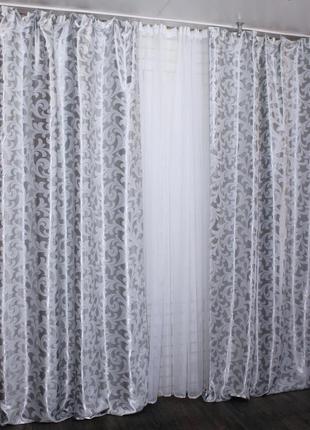 Ткань блэкаут цвет серый с серебром2 фото