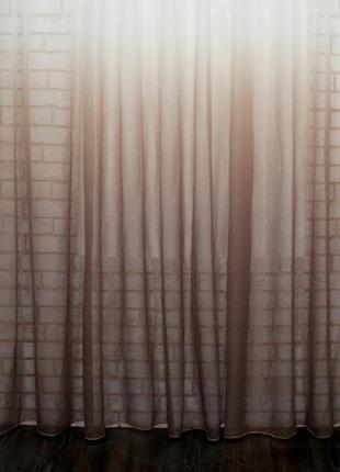 Тюль из батиста "омбре", цвет какао