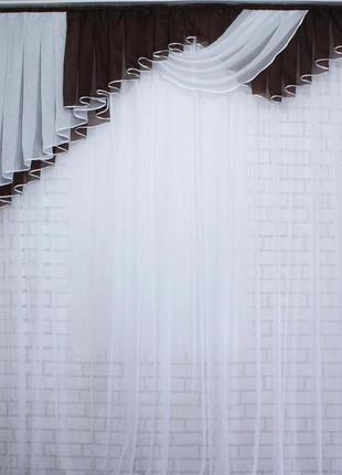 Ламбрекен на карниз 2.5 метра, венге и белый