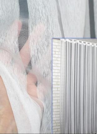 Тюль льон смужки. колір білий