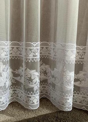 Тюль на бамбуковій основі. колір білий