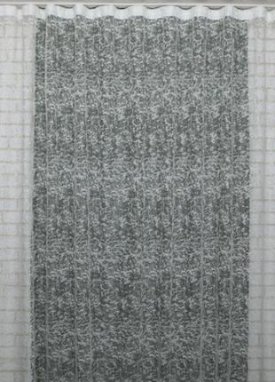 Тюль жаккард, колекція "мармур al-1", колір світло-бежевий4 фото