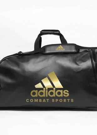Дорожня сумка на колесах із золотим логотипом combat sports  ⁇  чорна  ⁇  adidas adiacc056cs4 фото