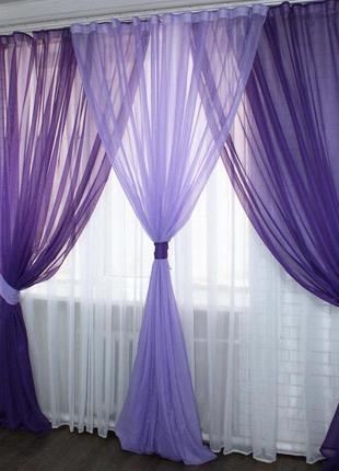 Комплект з шифону. колір бузковий і фіолетовий. код 013дк