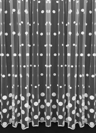 Тюль шарики белого цвета