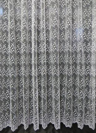 Тюль "веточка", цвет белый турция