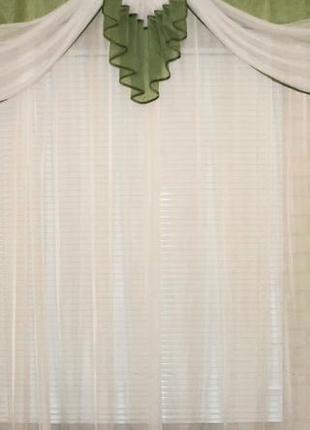 Ламбрекен 3 м "изысканный шик" оливкового цвета