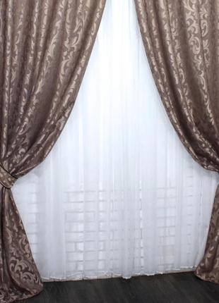 Комплект готовых штор из ткани лён 