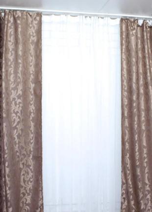 Комплект готовых штор из ткани лён 