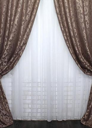 Комплект готовых штор из ткани лён 