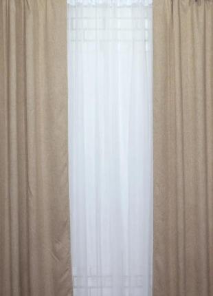 Светонепроницаемая ткань блэкаут "амели", цвет темный беж3 фото