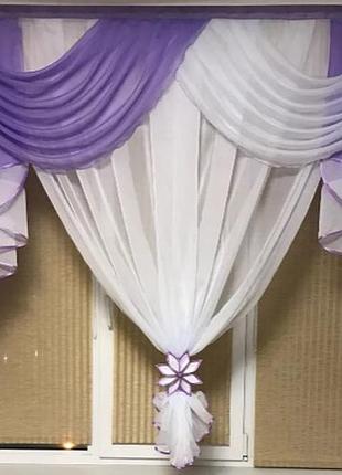 Ламбрекен фіранка амалія. колір бузковий