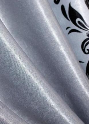 Комбіновані штори (2шт.1,2х2,7м) з тканини блекаут-софт. колір сірий із чорним3 фото