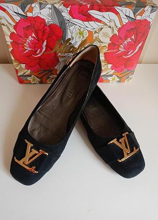 Туфли балетки велюровые