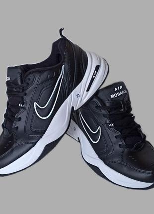 Кросівки чоловічі nike air monarch white black / найк аір монарх чорні білі