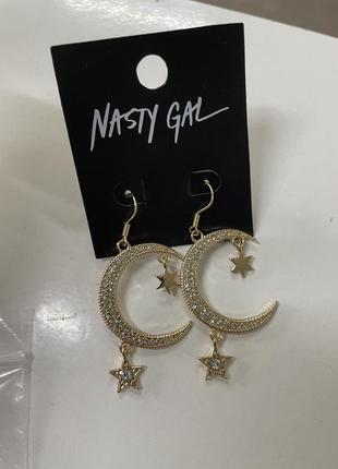 Женские серьги полумесяц nasty gal со звездами золотые металлик6 фото