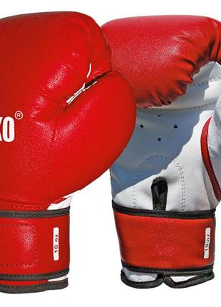 Боксерские перчатки sportko арт. пд2-10-oz (унций). красный