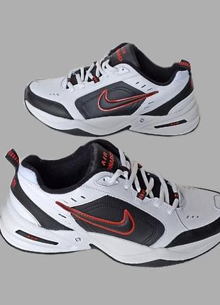 Кроссовки мужские nike air monarch white black / найк аир монарх черно белые3 фото