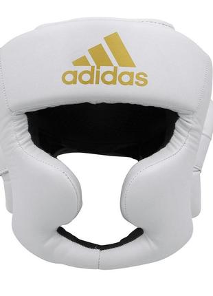 Шлем боксерский speed super pro training extra protect | бело/золотой | adidas adisbhg0411 фото