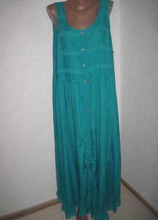 Длинное вискозное платье халат вышивка tu р-р201 фото