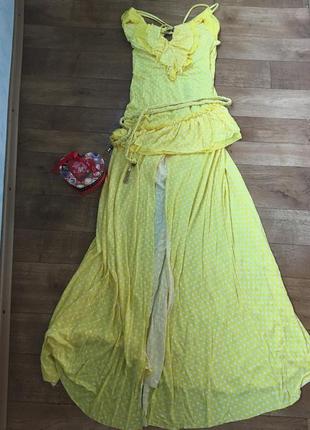 Шикарне жовте плаття. ошатне плаття. плаття в підлогу2 фото