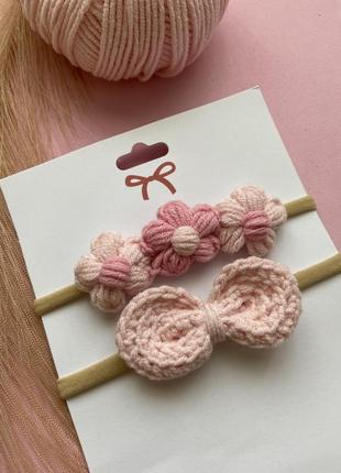 Пов’язка one size для дівчаток, бантики, квіти