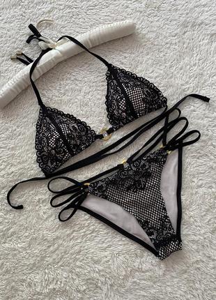 Мереживний роздільний купальник 👙