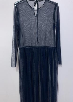 Прозрачное платье сетка zara на завязке р.s4 фото