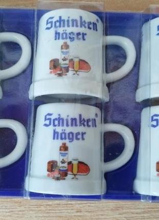 Немецкий набор кружек-стопок "schinken häger".6 шт.германия.1 фото