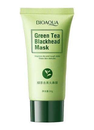 Маска-плівка bioaqua з екстрактом зеленого чаю для видалення вугрів з носа, вирівнююча тон шкіри, 50g