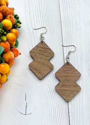 Серьги деревянные (американский орех)