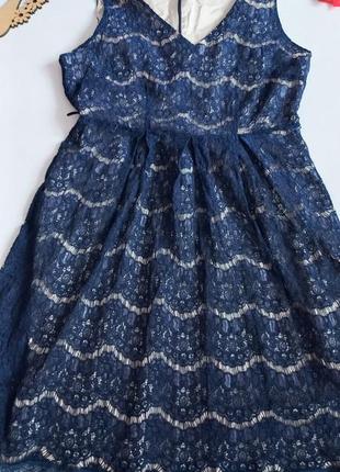 Вечернее синее платье  48 50 размер офисное коктейльное платье миди2 фото