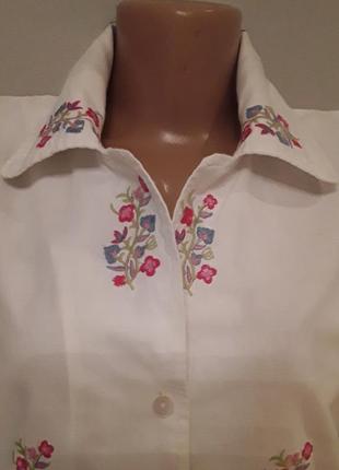 Красива вишита котонова блузка/ сорочка3 фото