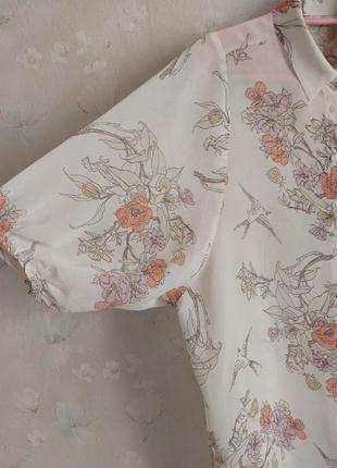 Женская летняя блуза new look l 48р. вискоза, цветочный принт3 фото