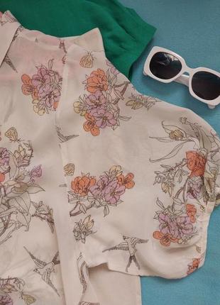 Женская летняя блуза new look l 48р. вискоза, цветочный принт5 фото