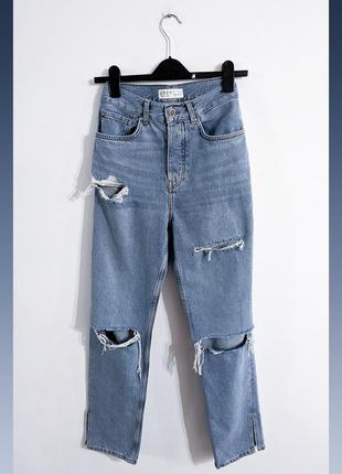 Джинсы прямые с высокой посадкой denim co jeans
