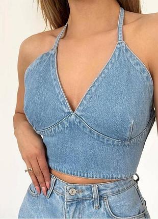 Топ джинсовый