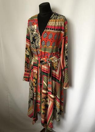 Винтаж яркое летнее платье этно-бохо принт пейсли вискоза