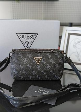 Женский стильный черный кошелек клатч guess тренд сезона