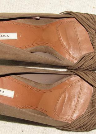 Роскошные брендовые открытые туфли кожа zara р 385 фото