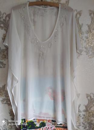 Блуза накидка большого размера парео2 фото