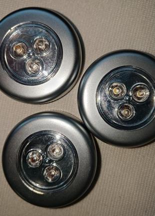 Ліхтарик круглий світлодіодний на батарейках local house срібний