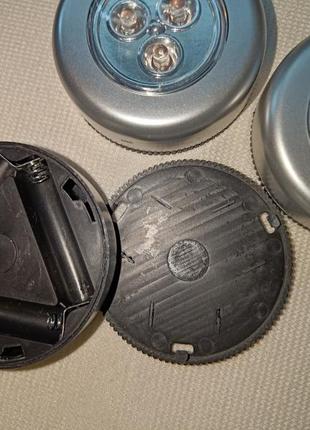 Ліхтарик круглий світлодіодний на батарейках local house срібний