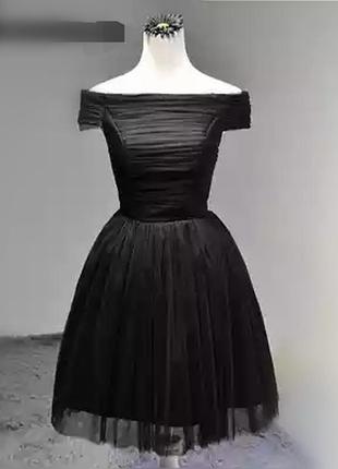 Новое чёрное коктейльное платье, нарядное, торжественное, выпускное, новогоднее, летнее2 фото