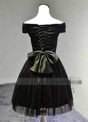 Новое чёрное коктейльное платье, нарядное, торжественное, выпускное, новогоднее, летнее3 фото