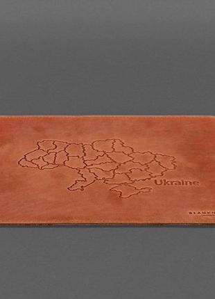 Набор из натуральной кожи с картой украины светло-коричневый crazy horse 5.04 фото
